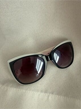 Nanette Lepore Black and White Cat-Eye Sunglasses